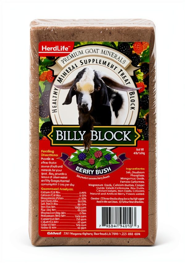 Billy Goat Mineral Supplement Treat Block by Evolved - 4 lb Berry Bush-0